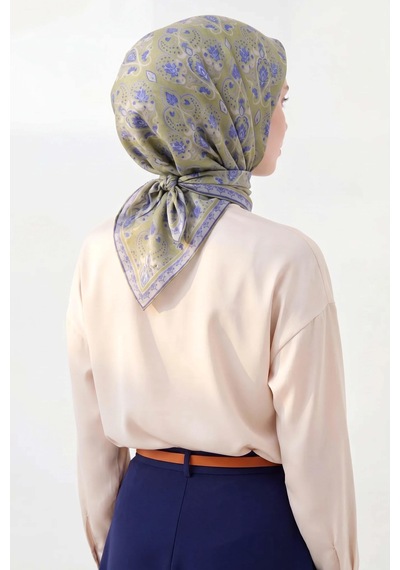 Silk Home Soft Eşarp Rûmi Olive 90x90 Çok Renkli