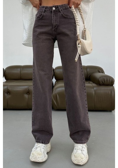 Balenbi Kadın Yüksek Bel Jean Yıkamalı Geniş Paça Wide Leg Kot Pantolon 1242 Kahverengi W129 Balenbi Kadın Yüksek Bel Jean Yıkamalı Geniş Paça Wide Leg Kot Pantolon 1242 Kahverengi W129