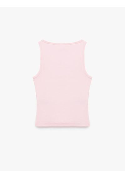Koton Modal Karışımlı Slim Fit Kare Yaka Kolsuz Bluz Pembe 6sal30332ık Gül