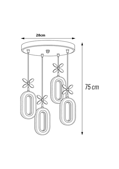 Led 4'lü Gold Kumandalı 3 Renk Ledli Modern Led Avize Altın