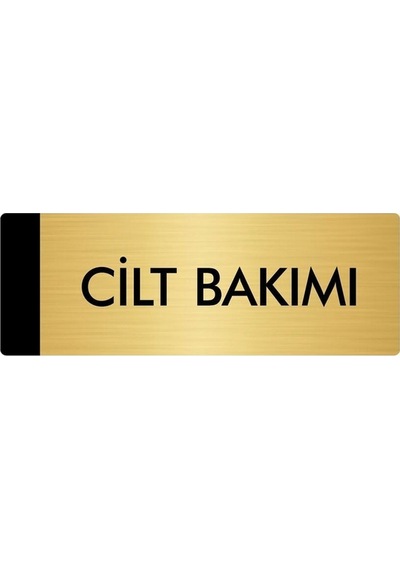 Metal Yönlendirme Levhası, Departman Kapı Isimliği Cilt Bakımı 5x20 Cm Altın Renk