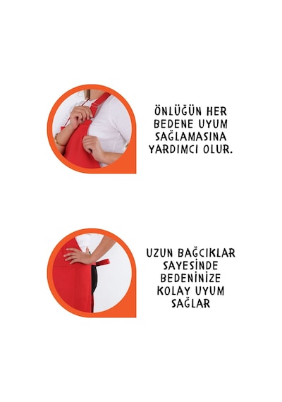 Star Ayar Askılı Havlulu Mutfak Önlüğü Seti Havlulu Önlük Kırmızı-siyah
