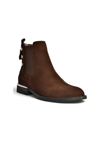 Fox Shoes Z555266661 Kahverengi Hakiki Deri Süet Kadın Bot