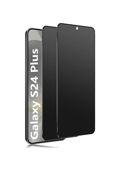 Galaxy S24 Plus İçin Privacy Temperli Cam 2 Adet - Yanlardan Siyah Görünüm, Kavisli Kenar, Parmak İzi Azaltıcı, Ultra İnce 0.3mm, Hassas Kesim