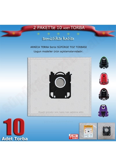 Terra-premium-blu-green-plus-rosso-lotus Turbo Et-et 14000 Serisi Süpürge Toz Torbası 10 Ad 202420