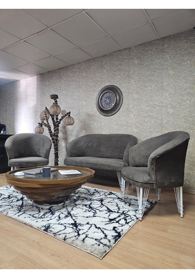 Zafir Teddy Takım Beyaz Boyalı Telli Ayak Çay Seti Koltuk - Berjer , Balkon, Salon, Ofis Kahverengi Zafir Teddy Takım Beyaz Boyalı Telli Ayak Çay Seti Koltuk - Berjer , Balkon, Salon, Ofis Kahverengi