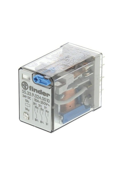 Finder Röle 55339024.0010 Soket Montaj AgNi 3CO 10A Kilitli Test