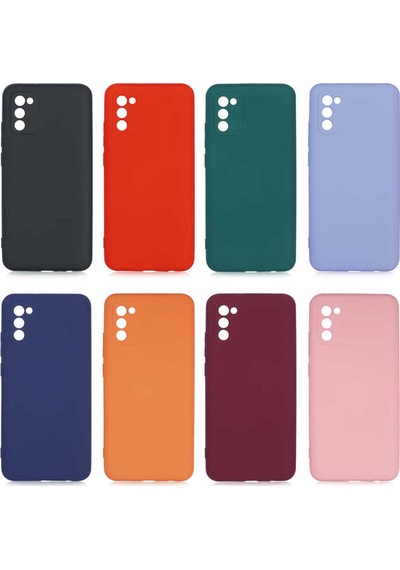 Samsung Galaxy A02s Uyumlu İçi Kadife Kamera Korumalı Renkli Silikon Kılıf