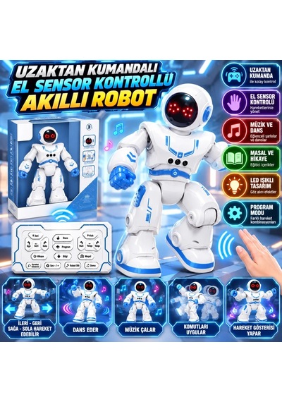 Ers 606-34 Uzaktan Kumandalı El Sensor Kontrollü Akıllı Robot