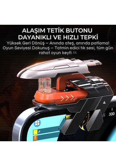 Polham Profesyonel Mobil Oyun Tetikleyici Hızlı Ateş, Nişan Almak İçin Tetik, Tüm Telefonlara Uyumlu