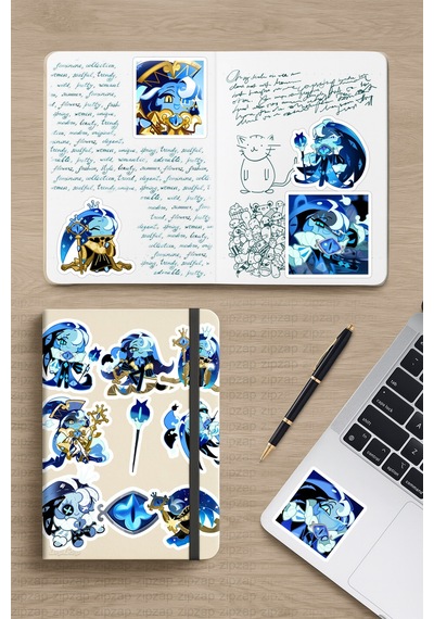 Shadow Milk Cookie Run Kingdom Oyun Telefon Laptop Bullet Journal Yapışkanlı Folyo Sticker Paketi 22 Adet Çok Renkli