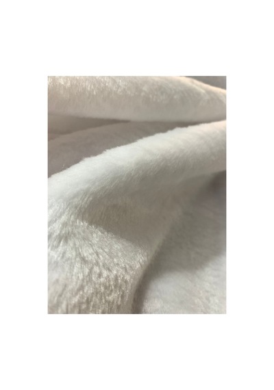 Zp-lutur- Tüy Dökmez Ithal Beyaz Peluş Kumaş 100x150 Cm Ev Tekstil Beyaz Beyaz