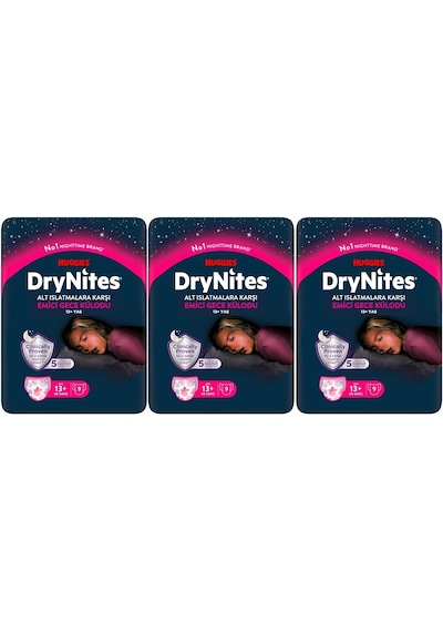 Drynites Emici Gece/külot Bez Kız 13+ Yaş 48-60kg Xl 27 Adet XL 3'lü