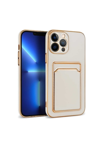 Zore İphone 13 Pro Uyumlu Ogaa Bark Kartlıklı Kılıf-beyaz
