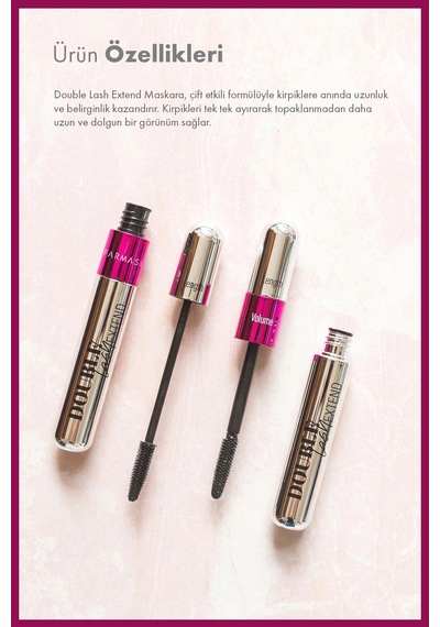 Double Lash Extend Çift Etkili Hacim & Lifting Etkili Maskara Siyah 12 Ml Diğer