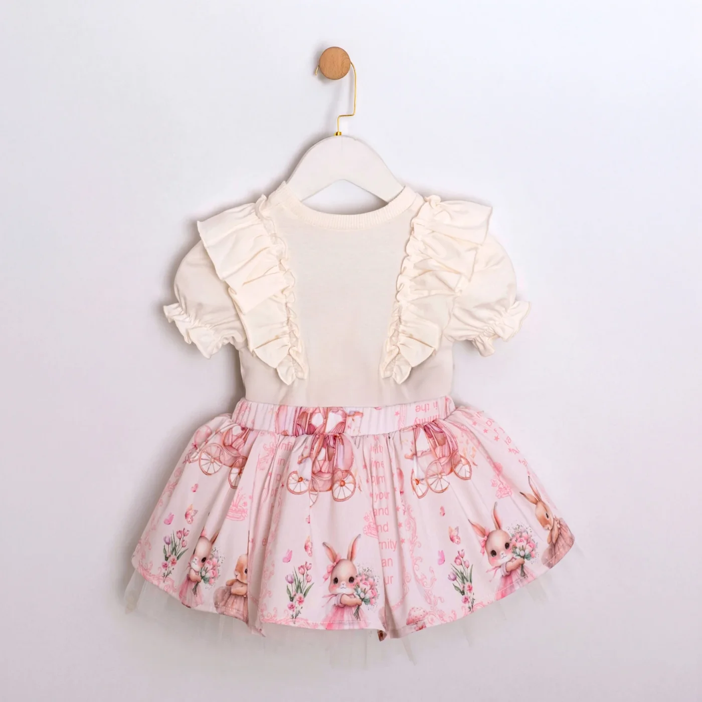 Momercy Pink Queen Kız Bebek Tişört Etek Elbise Pembe