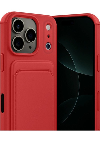 İphone 17 Pro Max Kelvin Kartvizitli Silikon - Kırmızı