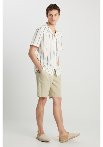 Wrangler Relaxed Fit Geniş Kesim Pamuklu Bej Gömlek Natural Stripe