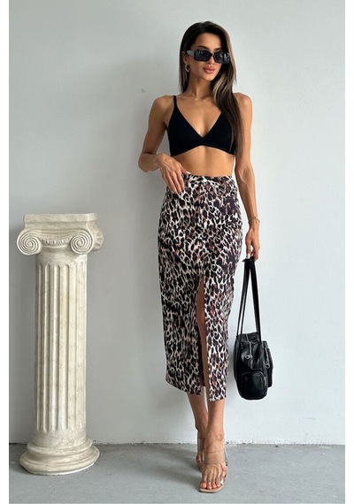 Verymoda Leopar Desenli Uzun Kalem Etek F1665