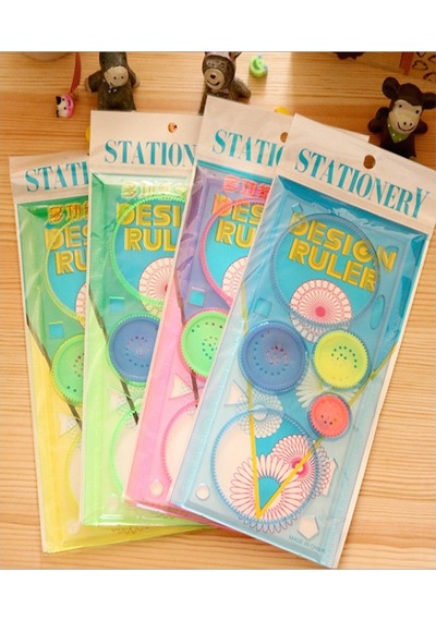 Sihirli Cetvel 5 Adet Plastik Sihirli Daire Cetvel Desen Şablon Çizim Okul Karne Hediye Çok Renkli