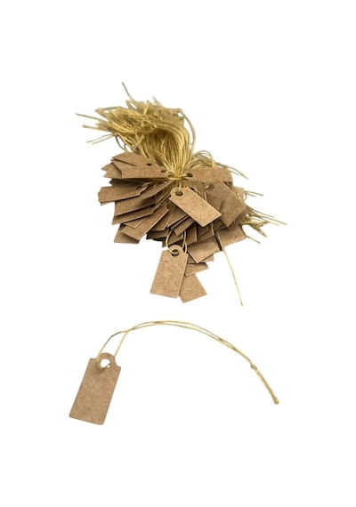 Yerli Üretim Küçük Boy Kraft Renk 2 /1 Cm 80 Adet Karton İpli Fiyat Etiketi Çok Renkli