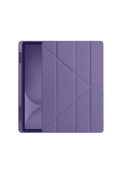 Apple İpad Pro 11 2024 Kılıf Kalemlikli Hugo Tablet Kılıfı - Mor Arka Kapak