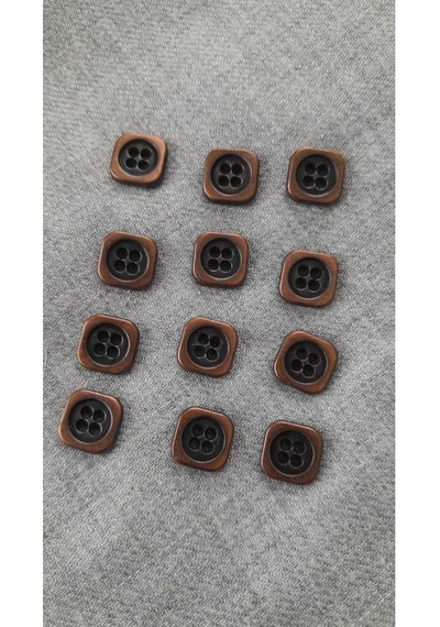 Antık Bakır Metal Düğme 10 Mm 12 Adet