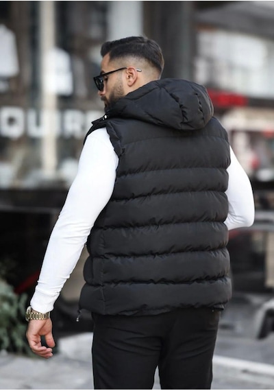 Tarz Wear Su Geçirmez Erkek Çıkarılabilir Kapüşonlu Yelek