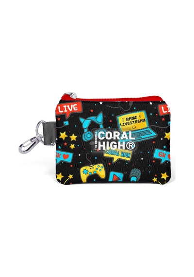 Coral High Kids Siyah Mavi Gamer Desenli Bozuk Para Çantası 21918 Siyah - Mavi