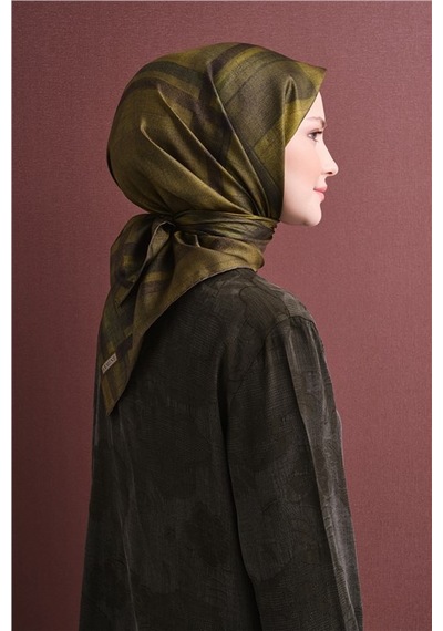 Armine Saf İpek Twill Eşarp 9618d 81 Kestane