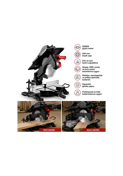 Murcell Mur-gm07 Gönye Kesme Makinesi 2000w 255 Mm