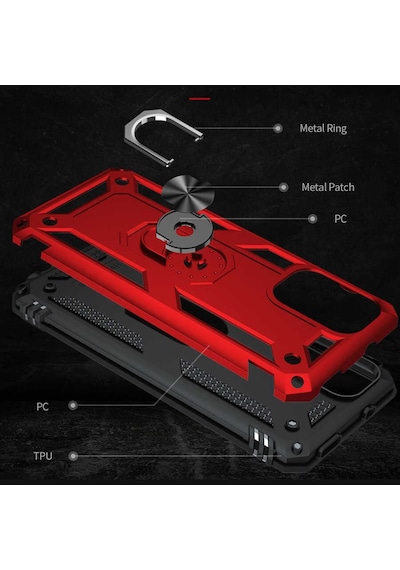 Xiaomi Redmi Note 9 4G Kılıf Yüzüklü Zırh Tank Vega