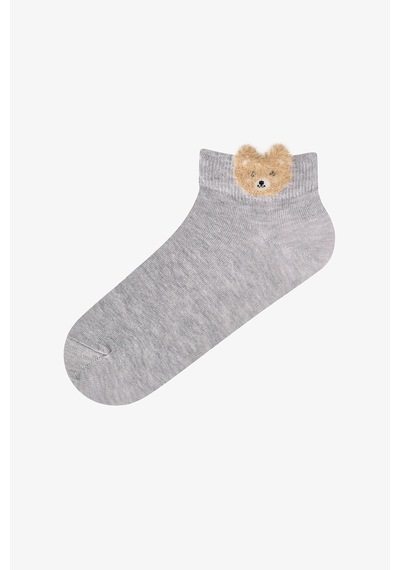 Penti Beyaz Gri Pembe Cute Teddy Bear Pamuklu 3 Çift Patik Çorap