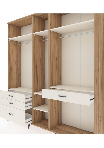 Hyperion Dolap 7 Raflı 4 Çekmeceli 3 Askılı 220x44x243 Çam-aytaşı/aytaşı Çok Renkli Hyperion Dolap 7 Raflı 4 Çekmeceli 3 Askılı 220x44x243 Çam-aytaşı/aytaşı Çok Renkli