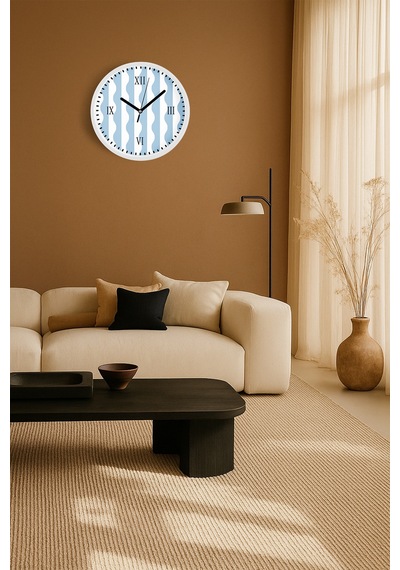 Modern Duvar Saati - 35cm - Önü Camlı Beyaz Kasa - Sessiz Mekanizma-jh0162 Beyaz