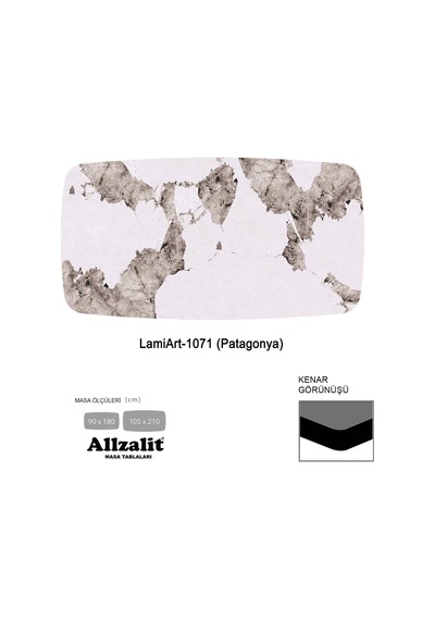 Lamiart Masa Tablası 90x160 - Dclamart-1071 - Patagonya Çok Renkli