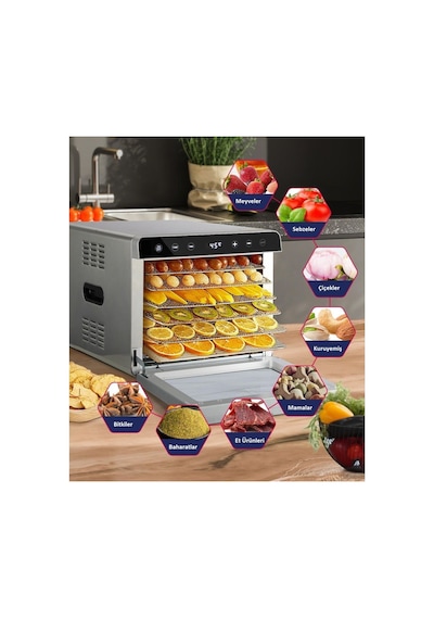 Dalle Ss-06a Paslanmaz Meyve Sebze Kurutma Makinesi + Airfryer