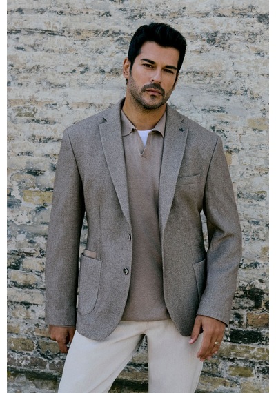 Altınyıldız Classıcs Erkek Bej Yünlü Slim Fit Dar Kesim Mono Yaka Torba Cepli Esnek Blazer Ceket Altınyıldız Classıcs Erkek Bej Yünlü Slim Fit Dar Kesim Mono Yaka Torba Cepli Esnek Blazer Ceket