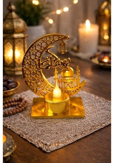 Gold Şamdan Pilli Led Işık, Askılı Fener Süsü Sarı Işıklar Peri Işıkları Aydınlatmalı Şerit Led Ramazan Çok Renkli
