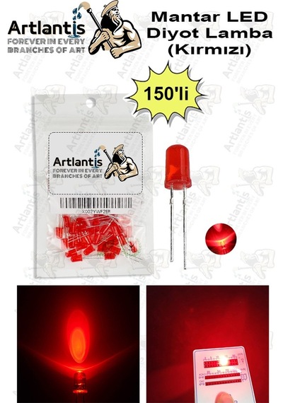 Kırmızı Mantar Led Diyot Lamba 150 Li 1 Paket Kırmızı 4.8 Mm Mini Mantar Led Lamba Deney Bilim Proje Arduino Işığı