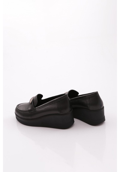 Dgn 618 Kadın Loafer Ayakkabı Siyah Napa