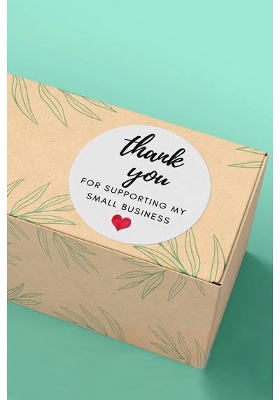 Kalpli Thank You Kargo Paketleme Sticker 3x3cm St2121 Çok Renkli