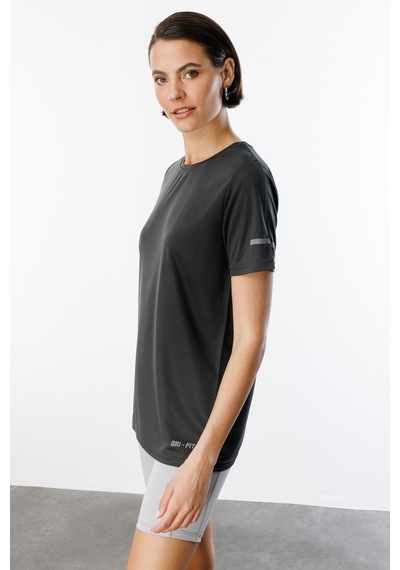 Genius Store Kadın Nem Emici Hızlı Kuruma Atletik Teknik Performans Spor T-shirt Drıfıt-kısakol Füme