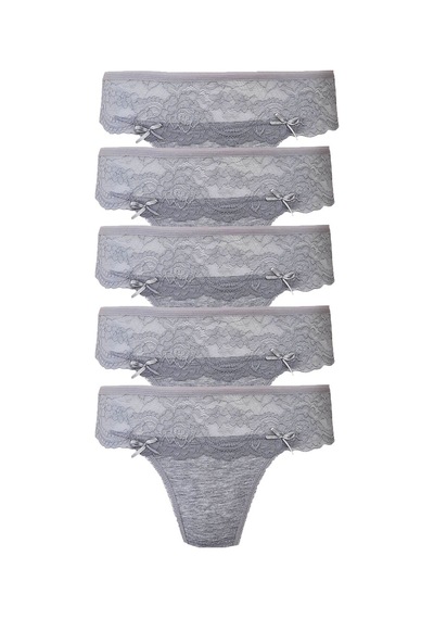 5Li Kadın Dantelli Bikini Külot Pamuklu Arkası Düz Kaliteli Fnd