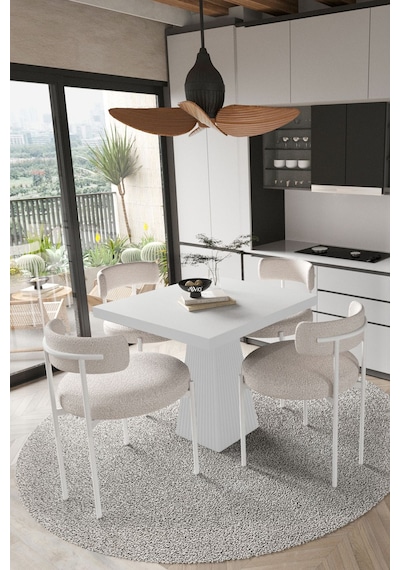 Avvio Mayer Beyaz Lake Mdf Ayak 90x90 Yemek Masası Mutfak Masası 4 Kişilik Masa Takımı Teddy Sandalye Beyaz Avvio Mayer Beyaz Lake Mdf Ayak 90x90 Yemek Masası Mutfak Masası 4 Kişilik Masa Takımı Teddy Sandalye Beyaz