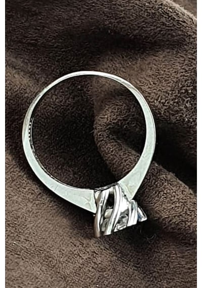 Swarovski Taşlı Gümüş Burgu Tek Taş Yüzük 18