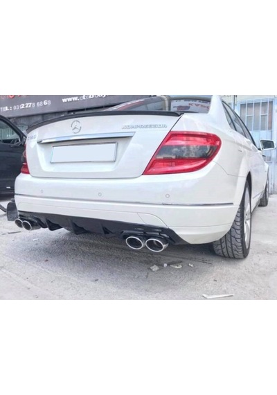 Mercedes W204 C63 Amg Difüzör Difizör Plastik Parlak Siyah 2007 2008 2009 2010 2011 Arka-difizör-bodykit-ek