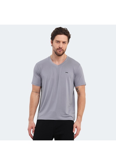 Slazenger KATRIINA Erkek V Yaka Gri Tişört
