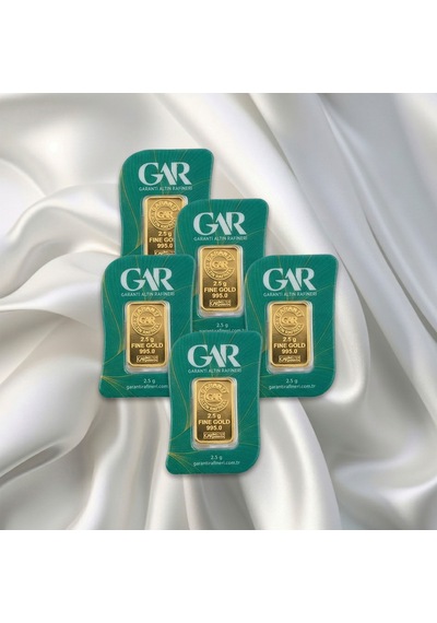 5 Adet 2.5 Gr 24 Ayar Gar Gram Altın