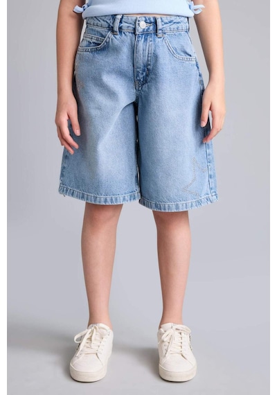 Defacto Regular Fit Mavi Jean Şort Kız Çocuk H8886a826aunm28 Mavi-nm28